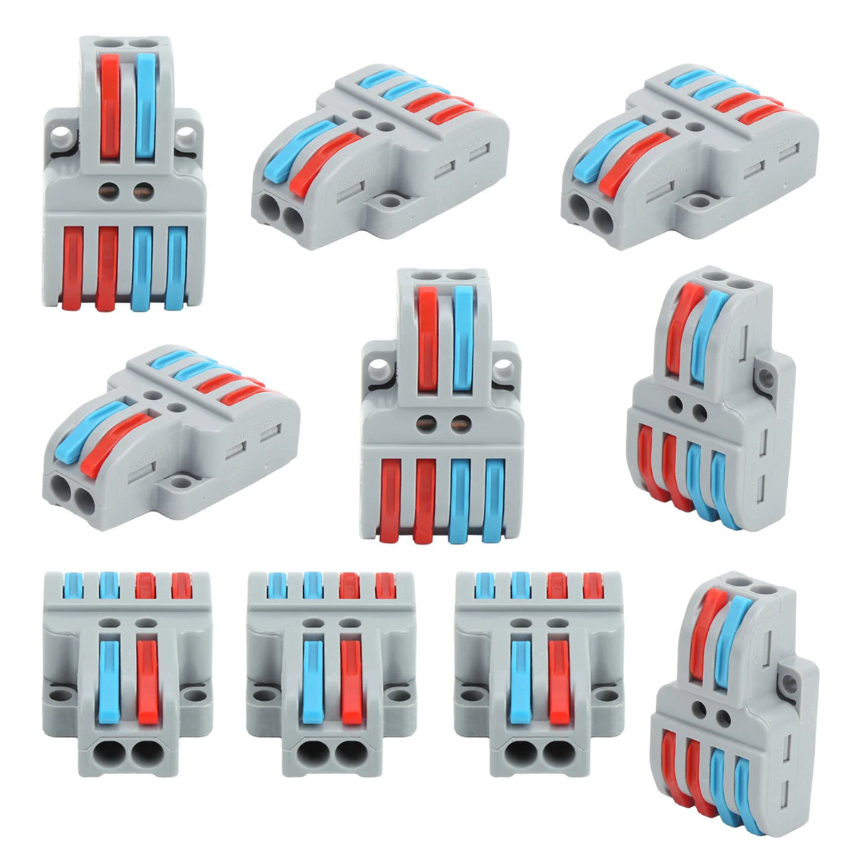 10PCS Cable Connector Color Quick Wiring 2 In 4 Out Terminal Block Connection LT‑422 Cable Connector Terminal HIP
