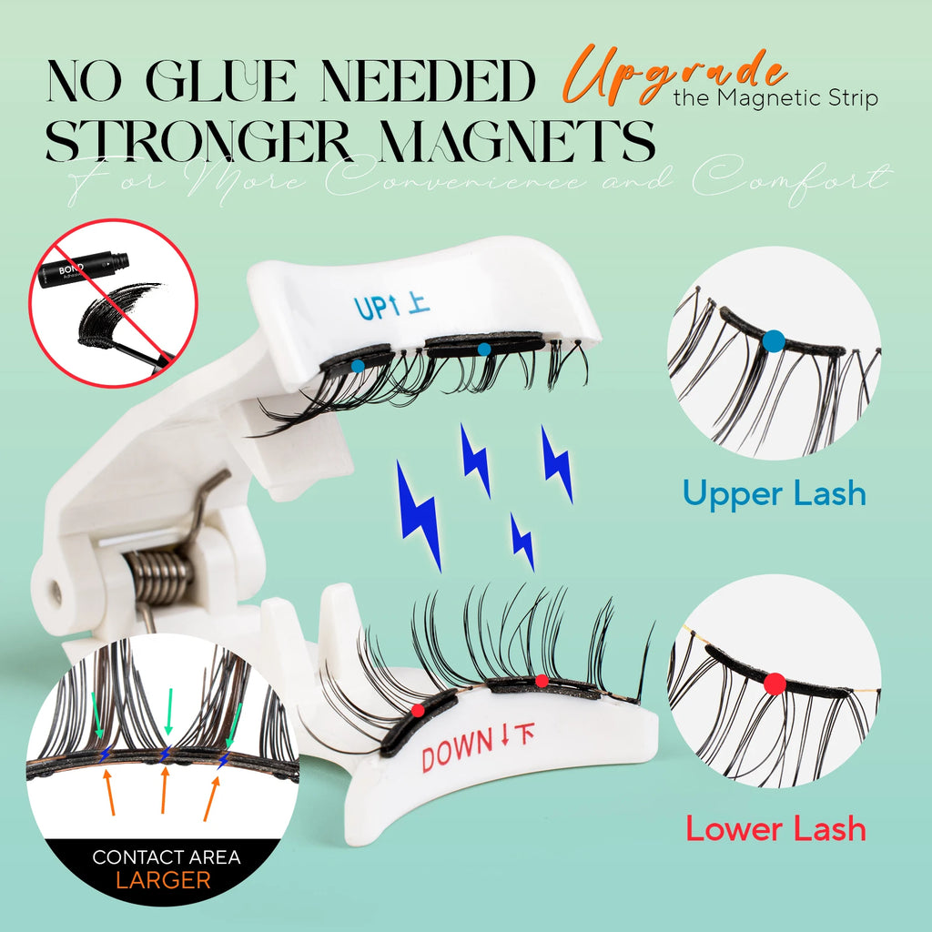 VYRILA Upgrade Magnetic Eyelashes Brown/Black Reusable Soft Magnetic Lash with Applicator Natural Look No Glue Needed Lashes Kit HIP