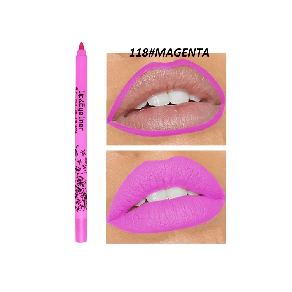 20 Color Slim Lip Liner Pencil Sexy Pink Brown Rose Lip Outline Matte Nude Lipstick Contouring Tint Waterproof Crayon Pen Makeup HIP 18