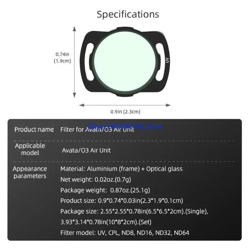 Drone Lens Filter UV/CPL/ND for DJI Avata & O3 Air Unit Drone Lens Filter HIP
