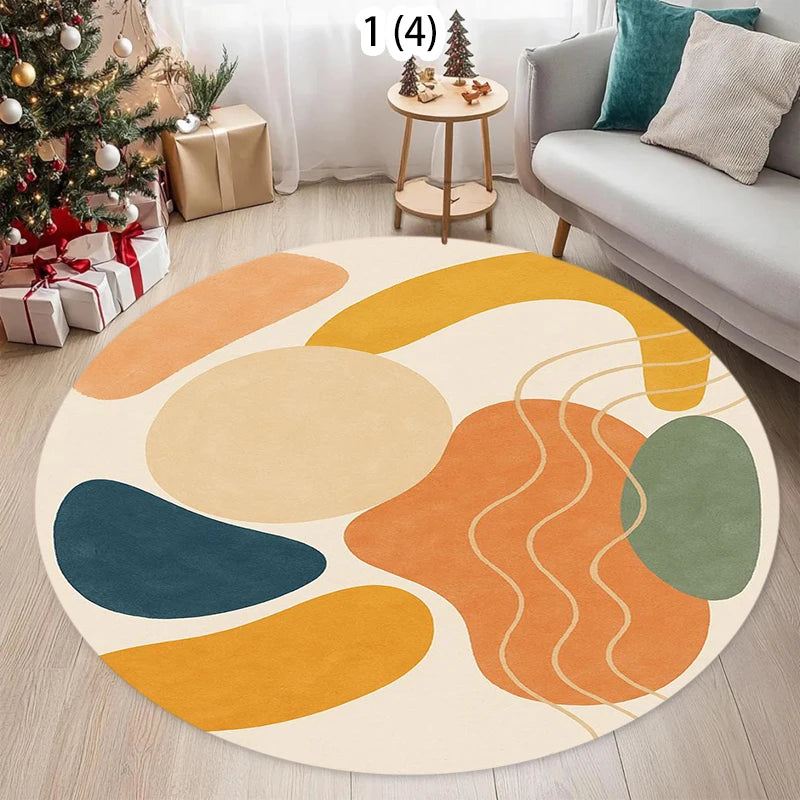 Modern Round Rug – Soft, Anti-Slip & Washable Floor Mat Round Area Rug HIP