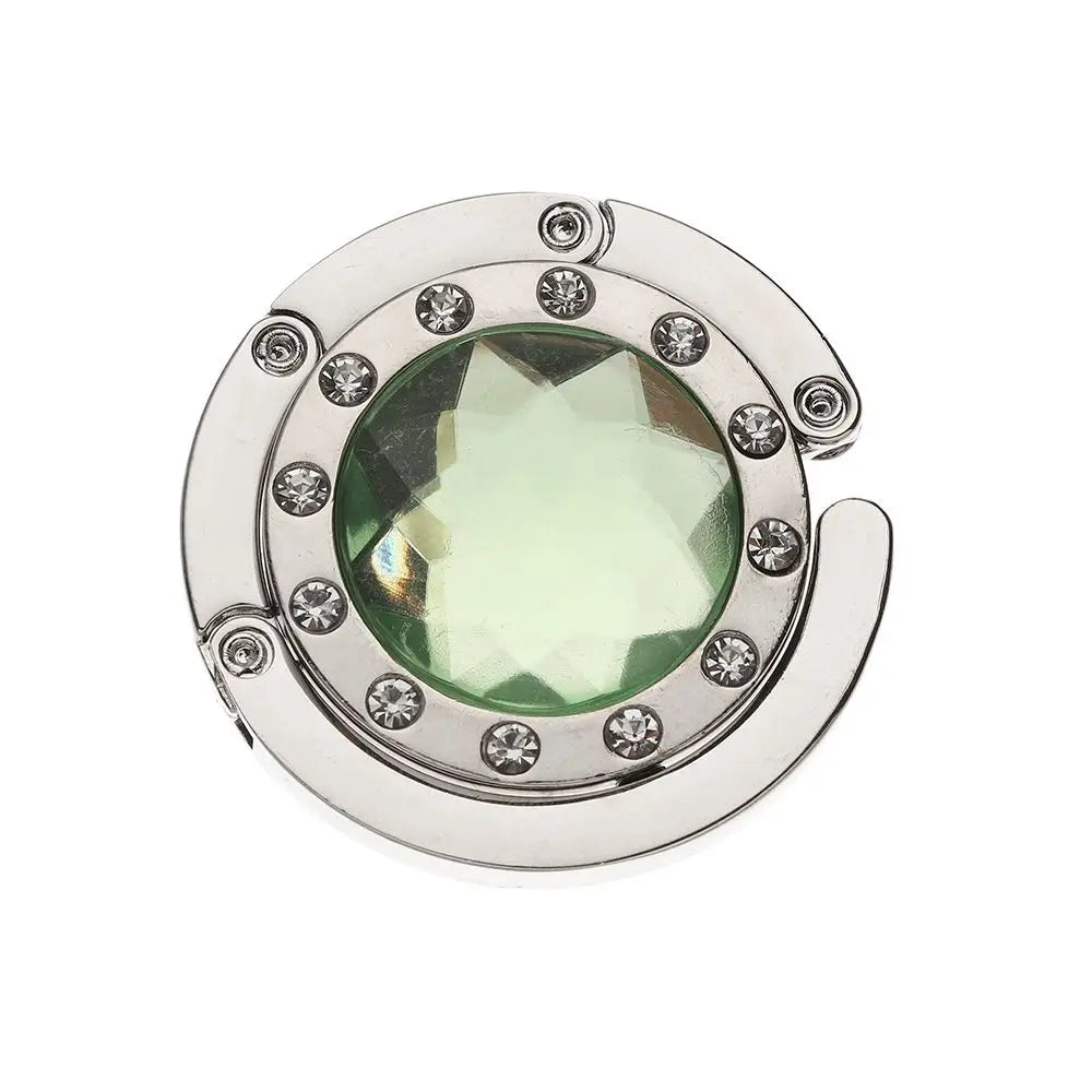 Foldable Diamond Table Handbag Hook – Portable Purse Hanger Foldable Bag Hook HIP green
