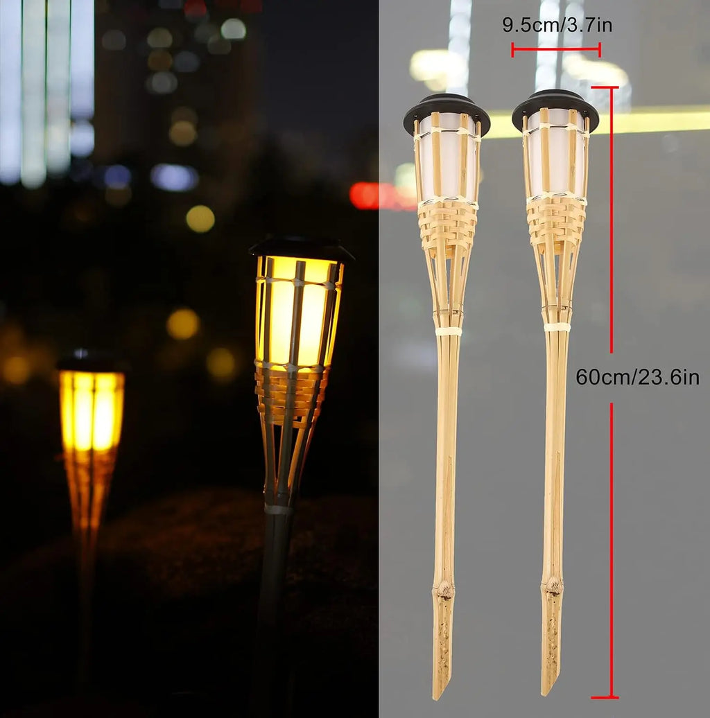 Solar LED Flame Effect Bamboo Garden Torch – IP65 Waterproof Solar Garden Torch HIP