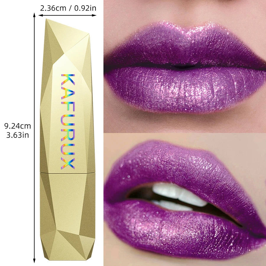 Diamond Shimmer Diamond Shimmer Purple Glitter Lip Tint Long Lasting Waterproof Lip oil for Women Girls Lips Make Up Cosmetics HIP