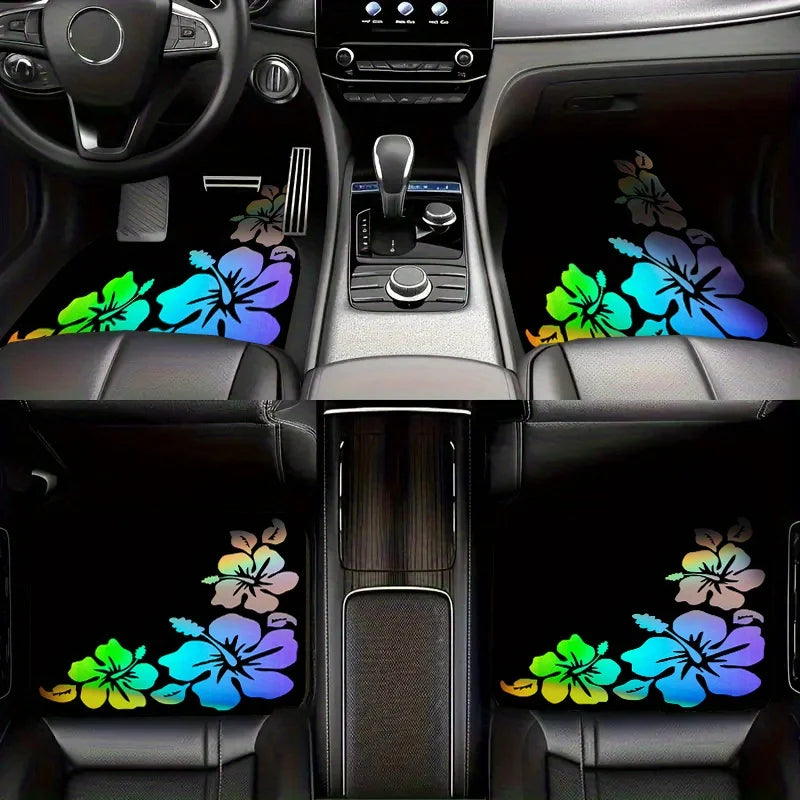 4-Piece Floral Car Floor Mats – All-Season Universal Fit Car Floor Mats HIP