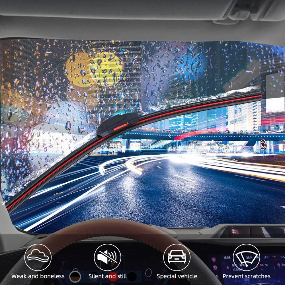 Car Windshield Wiper Blades Universal Water Repellent Wiper Blades Soft Double Layer Rubber Frameless Bracketless Car Wipers HIP