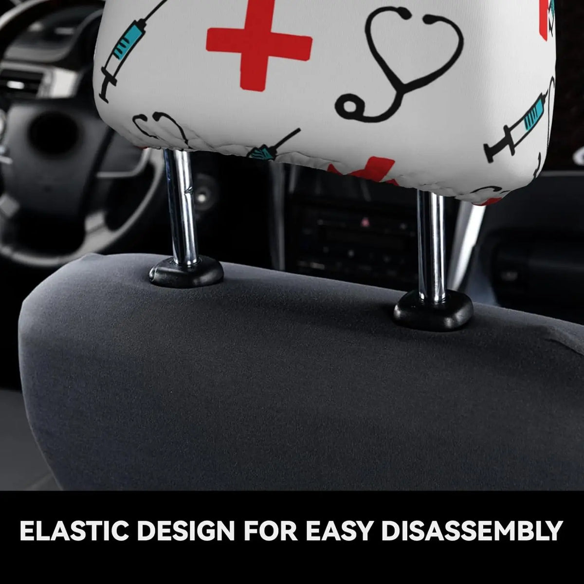 RN Registered Nurse Car Headrest Covers – 2-Pack Universal Car Headrest Cover HIP