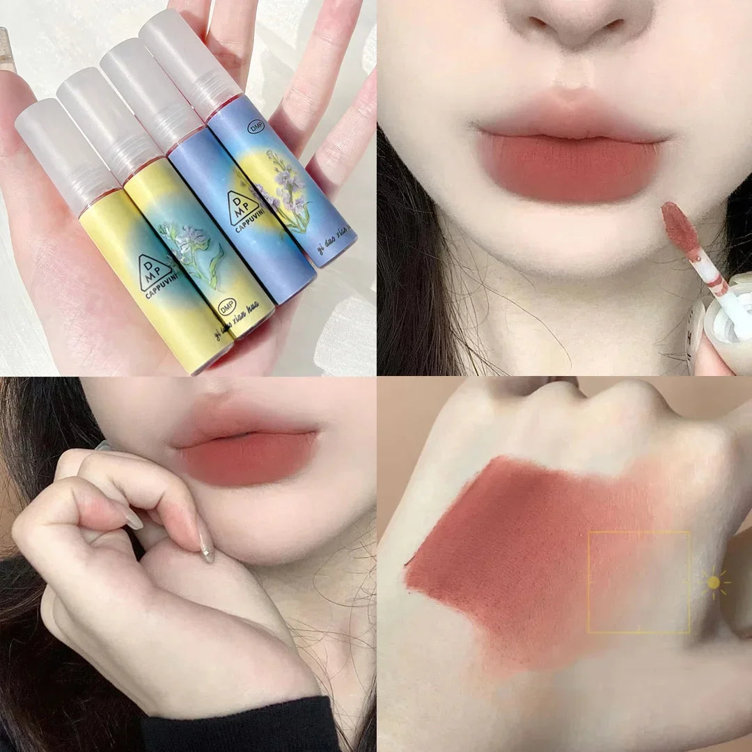 Rose Pink Matte Lip Glaze Velvet Liquid Lipstick Pigment Lasting Water Proof Lip Gloss Cosmetics Sexy Red Lip Tint Makeup Korean HIP 952