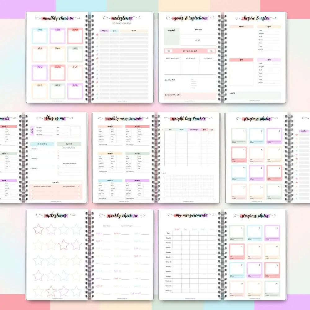 12-Month Wellness & Fitness Goal Planner Book | HIP Wellness Goal Planner HIP