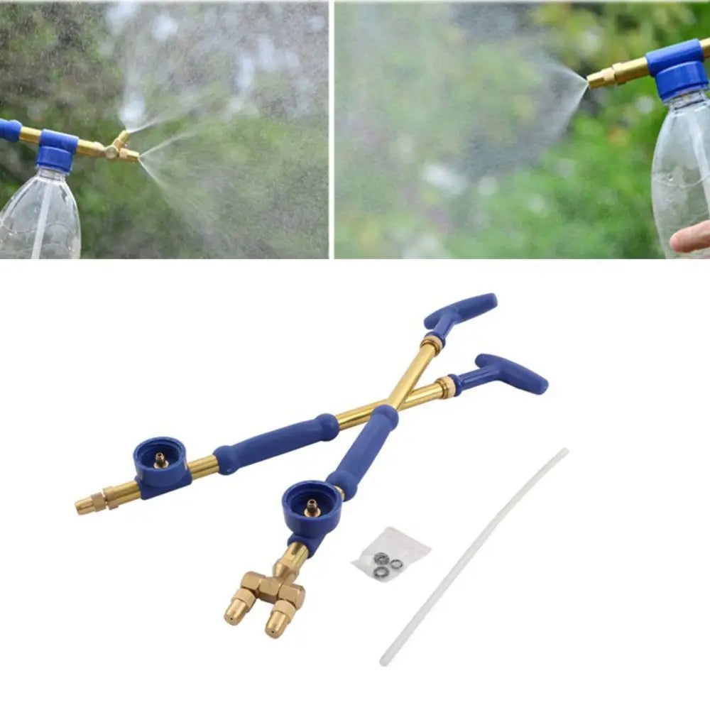 Brass Push-Pull Pressure Spray Nozzle – Single & Double Head Garden Spray Nozzle HIP