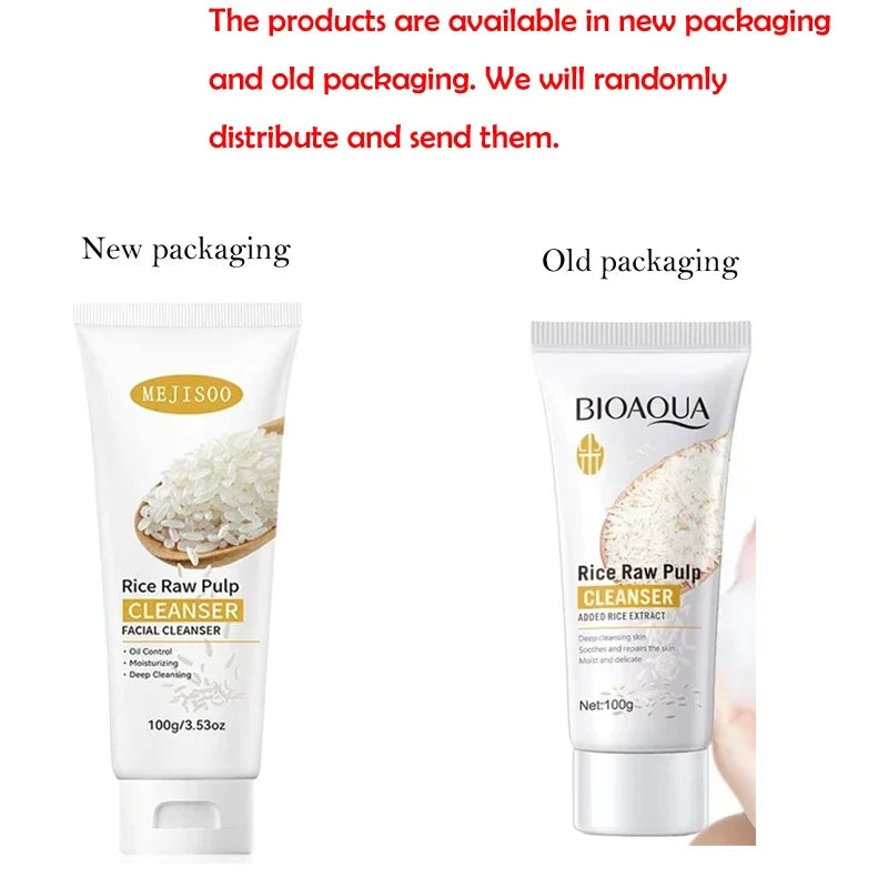 Rice Raw Pulp Brightening Facial Cleanser – Moisturizing Foam Facial Cleanser HIP