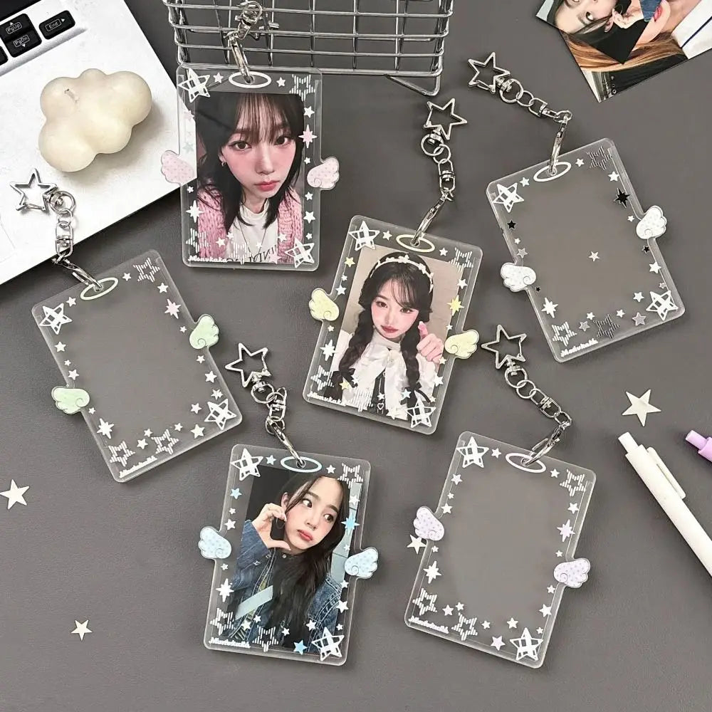 Acrylic Photocard Holder Bag Pendant – 3 Inch Angel Wings Photocard Holder HIP
