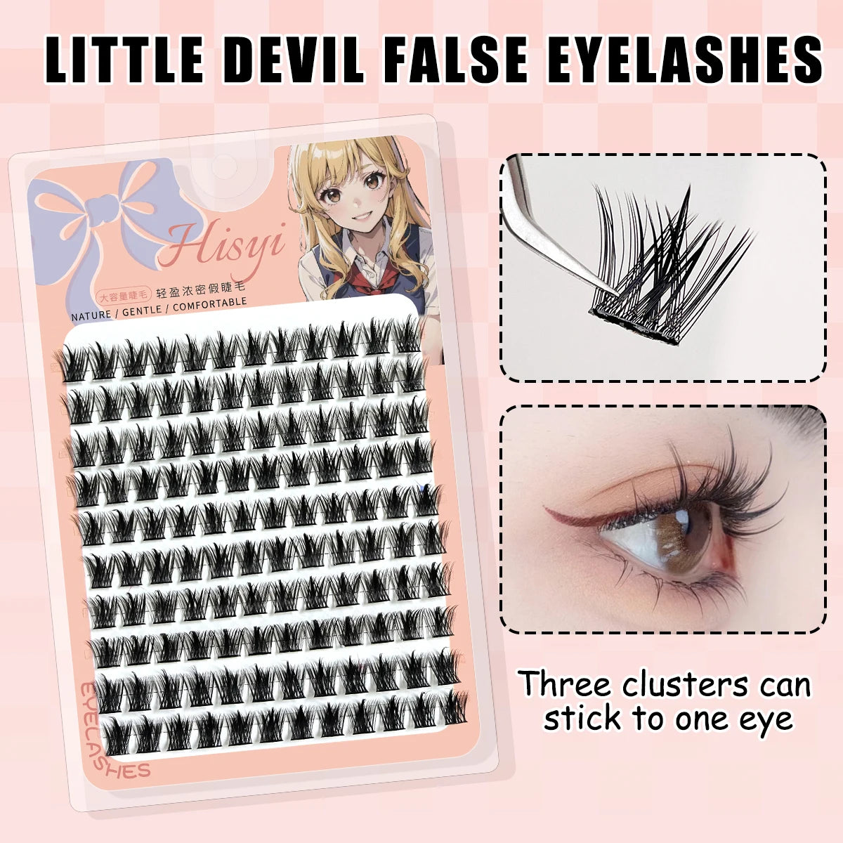 DIY Individual Cluster False Eyelashes – Natural Voluminous Look Individual Cluster Lashes HIP