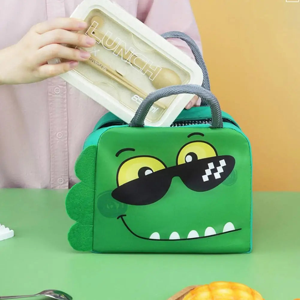 Portable Cartoon Stereoscopic Lunch Bag Thermal Thermal Bag Insulated Lunch Box Bags Lunch Box Accessories Oxford Cloth Tote Bag HIP
