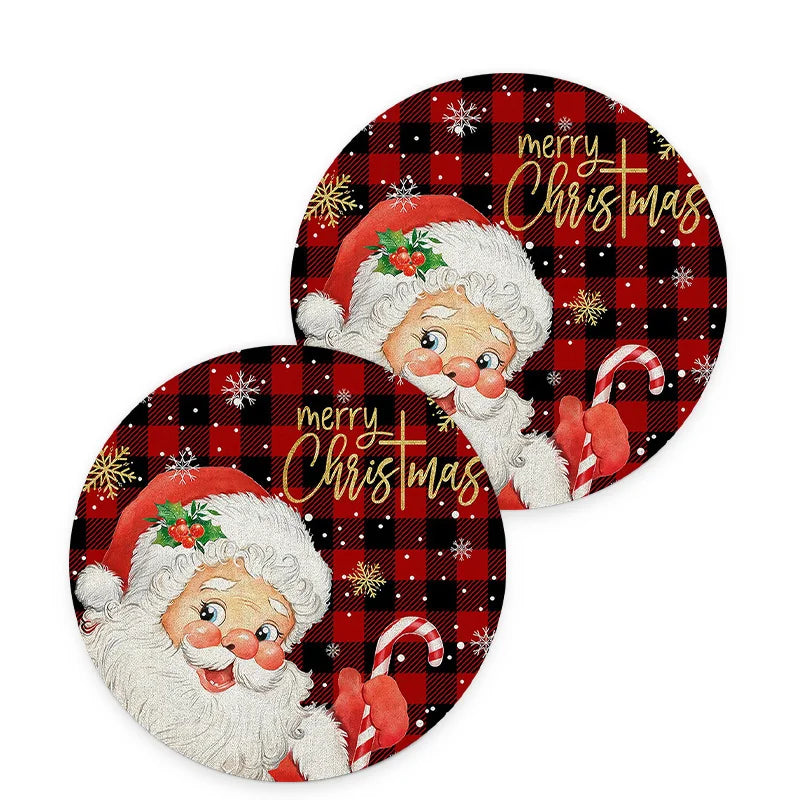 Santa Claus Car Cup Holder Coasters – Christmas Set of 2 Car Cup Holder Coasters HIP 1 Other