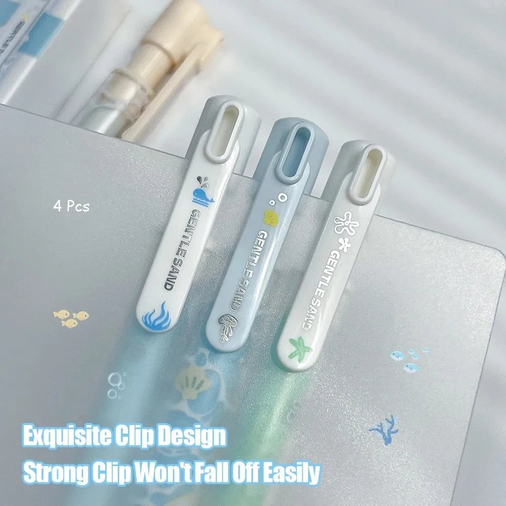 4-Pack Ocean Cat Gel Pens 0.5mm Quick-Dry School & Office Gel Pen Set HIP