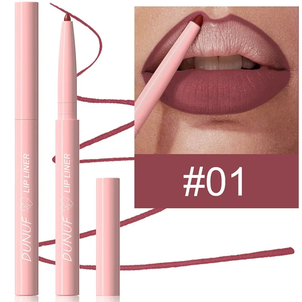 Tapered Nib Lip Liner Pencil Long-Lasting Matte Creamy Plumping Lip Stain Waterproof Natural Nude Brown Slim Lip Liner Makeup HIP 01