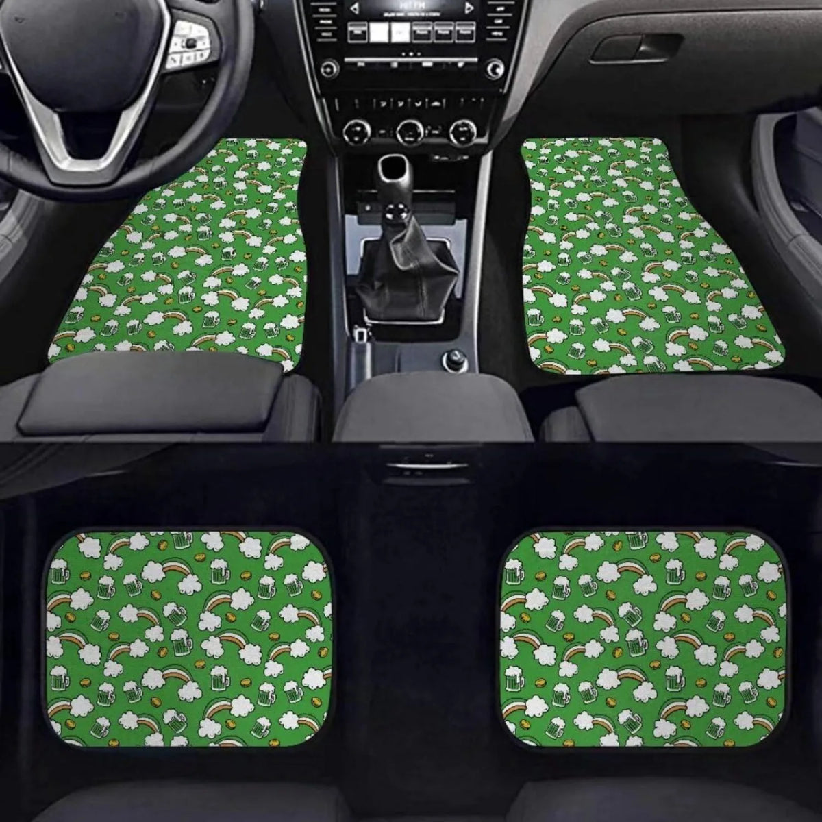 4-Pc Beer Rainbow Print Car Floor Mats – Trucks & SUVs Car Floor Mats HIP