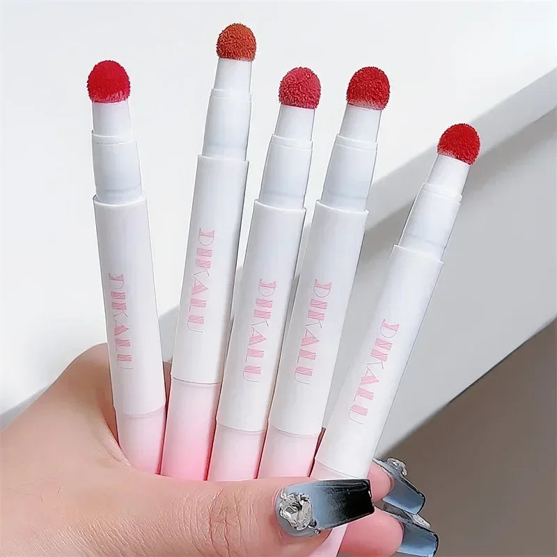 Lip Powder Cream Air Cushion Lips Cream Matte Brick Red Lip Glaze Mud Lipstick Pen Non-Stick Cup Female Lip Tint Korean Makeup HIP