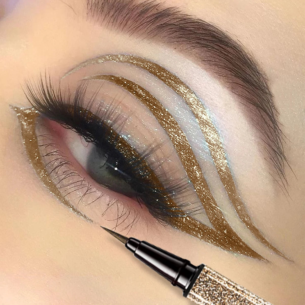 FUNPARK Glitter Liquid Eyeliner Pen – Waterproof & Long-Lasting Glitter Liquid Eyeliner HIP