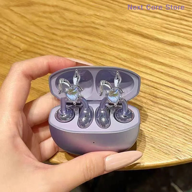 Rabbit Rhinestone Earbud Clip – Detachable Earphone Charm Earphone Charm Clip HIP