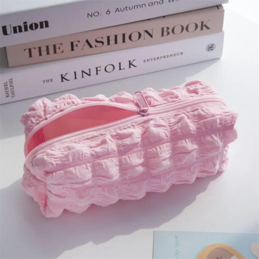 Kawaii Puffs Pencil Case – Cute Coin Purse & Makeup Bag Pencil Case Pouch HIP pink