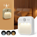 4 Pack Motion Sensor LED Night Light Rechargeable Cabinet Light For Bedroom Stairs Hallway Kitchen Closet Lights Wardrobe Lamp HIP 1 Piece 3 Colors in One