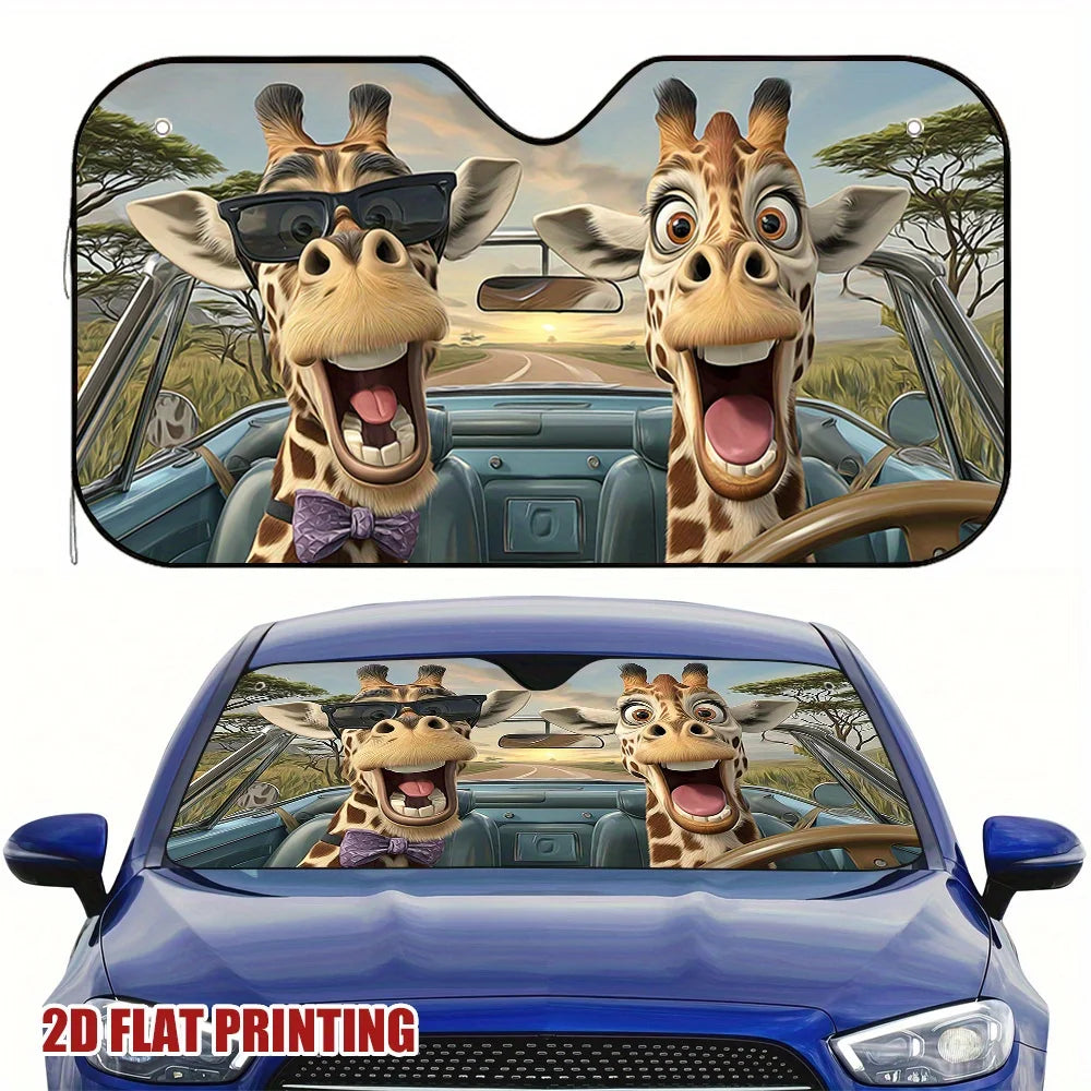 Cartoon Giraffe Windshield Sun Visor for Cars, SUVs & Trucks Car Sun Visor HIP S