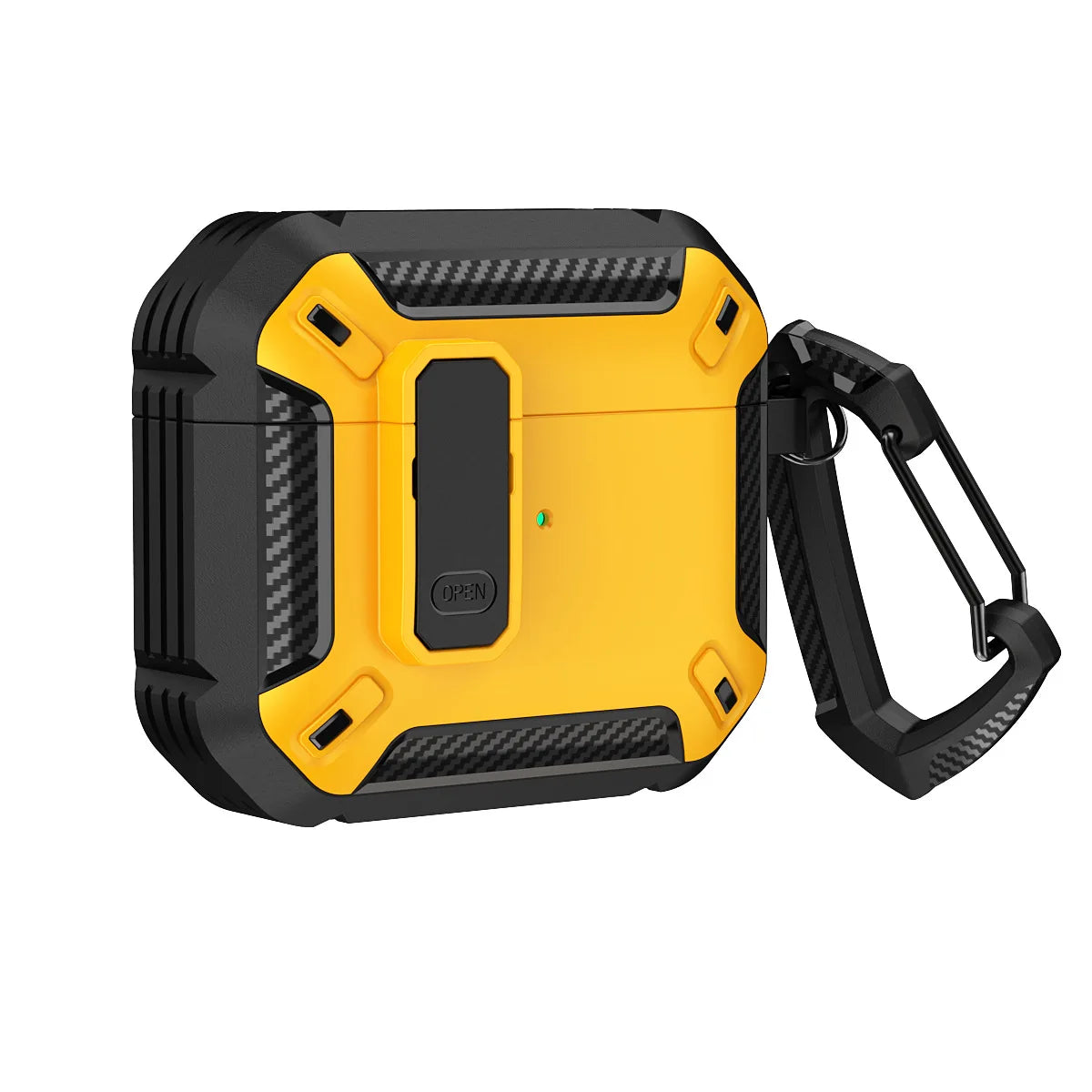 Carbon Fiber AirPods Pro 2/1 Shockproof Case with Keychain Earphone Case HIP Black Yellow For Airpods 3