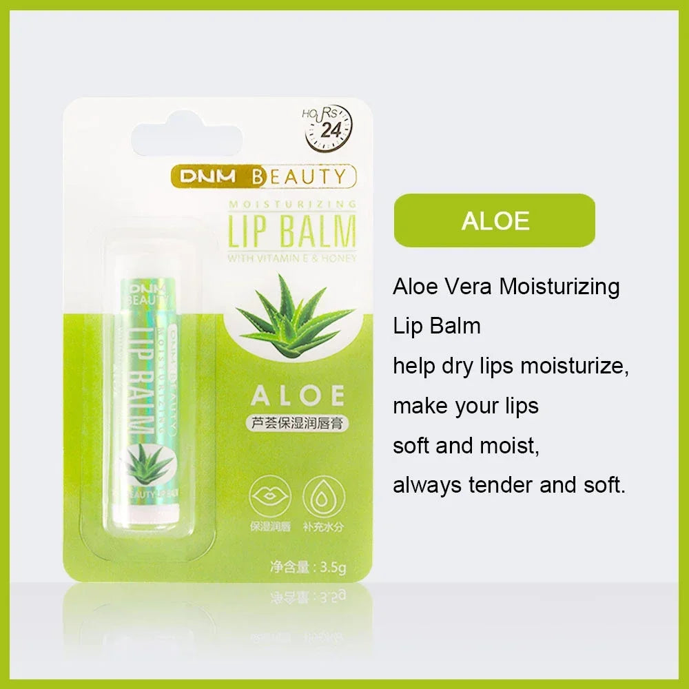Fruit Lip Balm Winter Fashion Moisturizing Lip Oil Long-Lasting Clear Transparent Natural Aloe Lipstick Lip Care Lipstick Makeup HIP Aloe