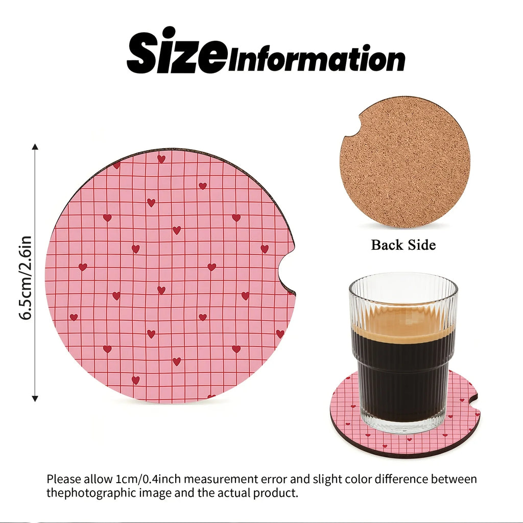 Set of 2 Car Cup Holder Mats – Non-Slip Drink Coasters Car Interior Accessory HIP