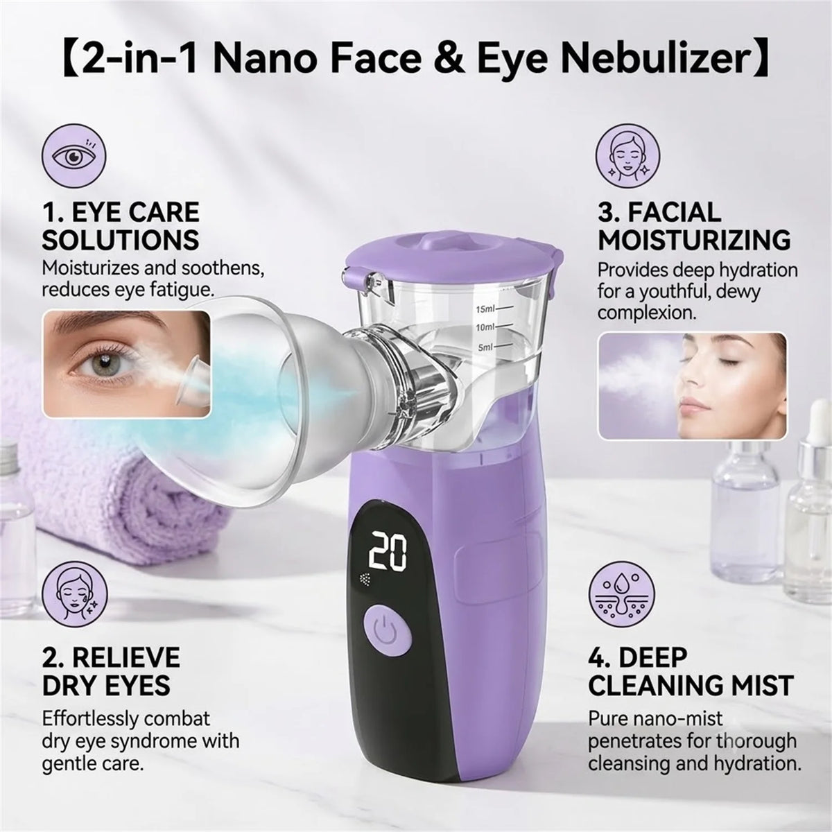 Mesh Nebulizer Facial Sprayer – Deep Hydration Skin Mist Facial Mist Sprayer HIP