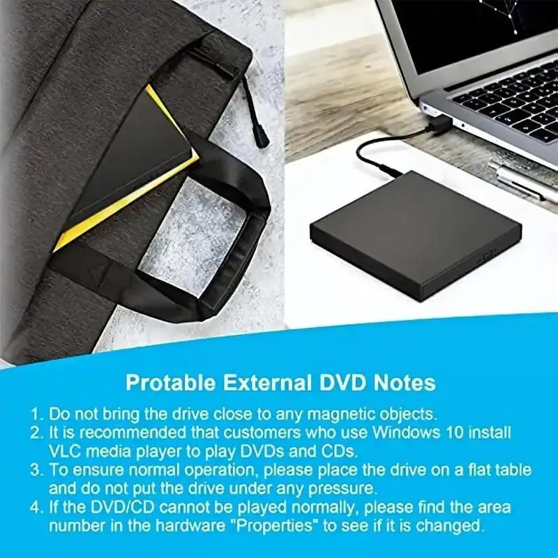 USB External CD DVD Drive – Portable Optical Player for Laptop External Optical Drive HIP