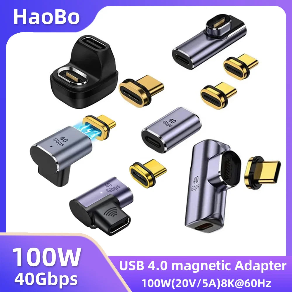 100W Magnetic USB-C Adapter | 40Gbps OTG Fast Charging USB-C Adapter HIP