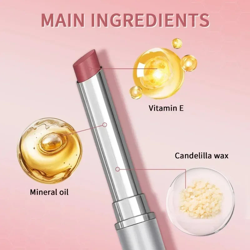 Vitamin E Pink Honey Lipstick Nourishing Moisturizing Tinted Lip Plumping Balm Smooth Enhancing Natural Color Lip Care Makeup HIP
