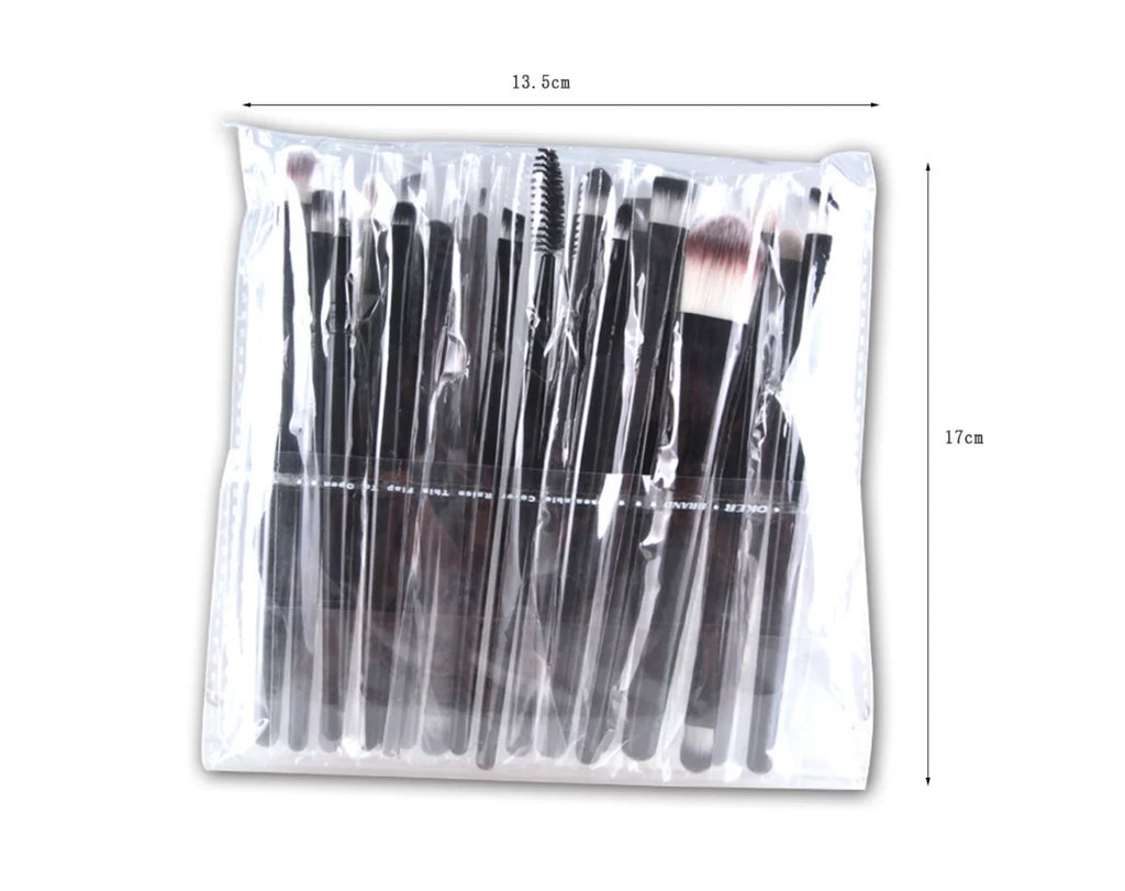 RUZOFO 20-Pc Double-Ended Makeup Brush Set – Blush & Eye Makeup Brush Set HIP