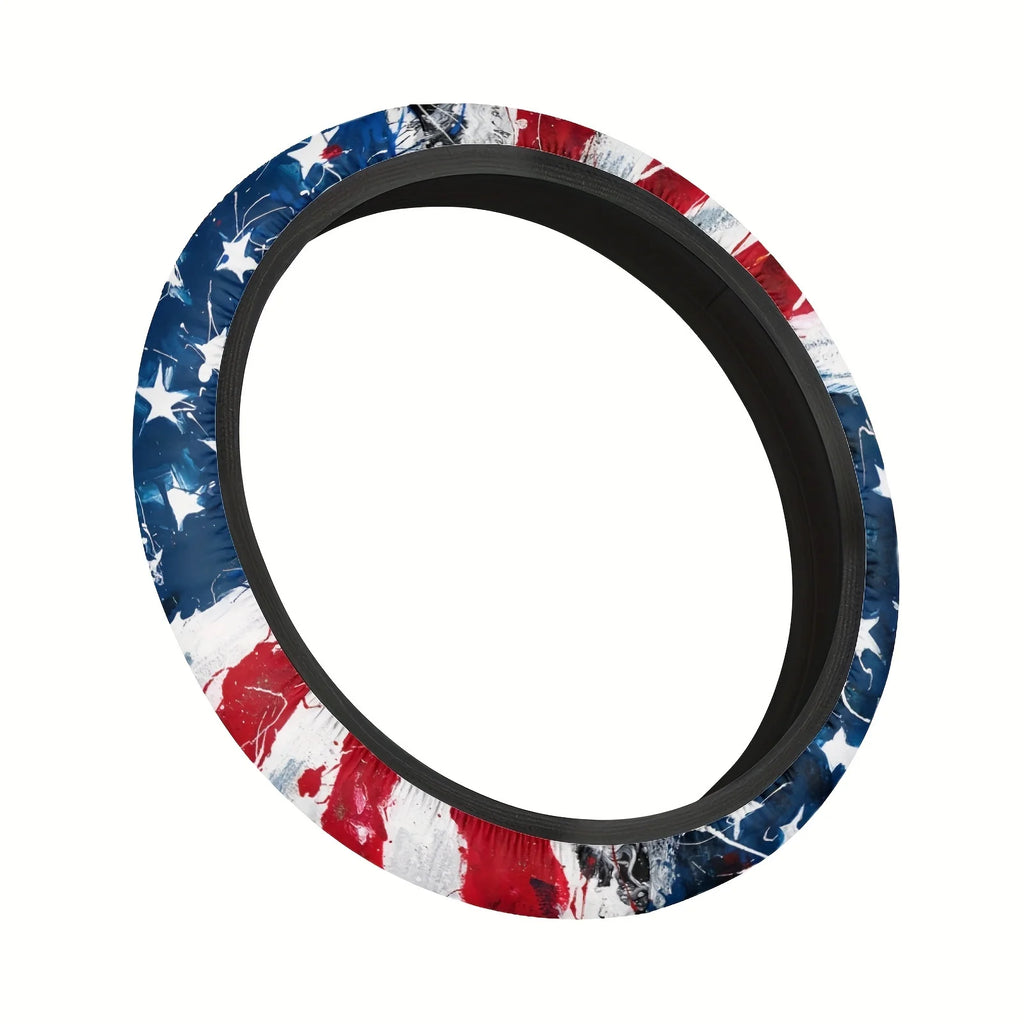 American Flag Steering Wheel Cover – Patriotic Watercolor Steering Wheel Cover HIP