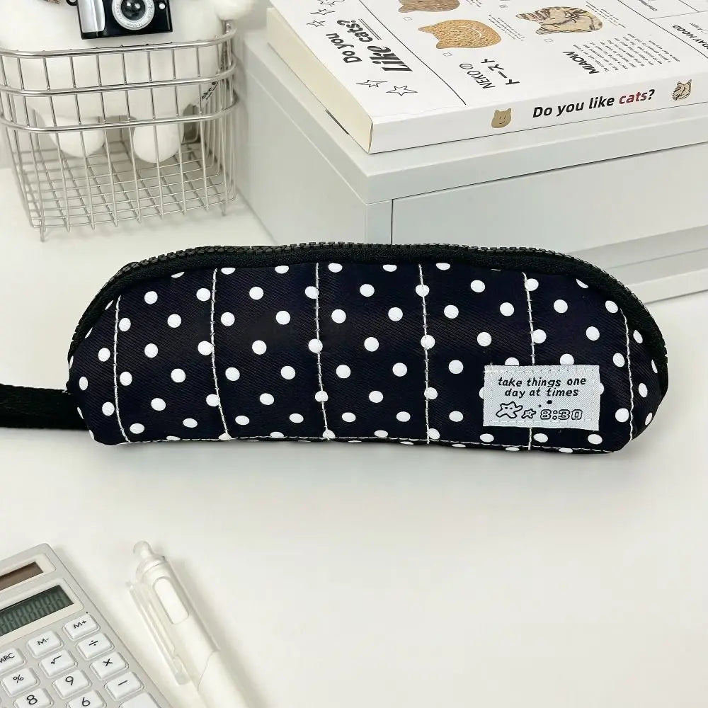 Polka Dot Pencil Case – Large Capacity Stationery Organizer Pencil Case HIP