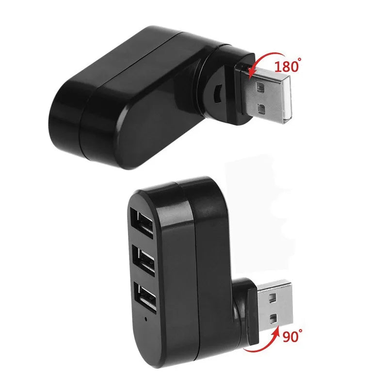 OULLX USB 3.0 Hub – 3-Port 180° Rotating Mini Splitter Adapter USB Hub Adapter HIP