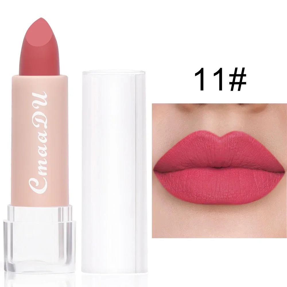 15 Colors Lipstick Waterproof Long Lasting Matte Velvet Mental Beauty Lip Gloss Nude Glitter Lip Gloss Beauty Red Lip Tint New HIP 11
