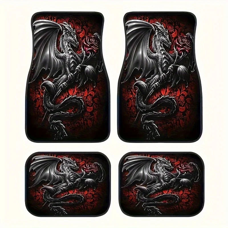 Dragon & Rose Car Floor Mats Set of 4 – Universal Non-Slip Car Floor Mats HIP 1