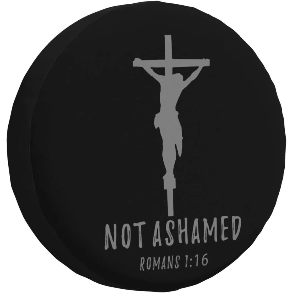 Romans 1:16 Crucifix Spare Tire Cover – Polyester Wheel Protector Spare Tire Cover HIP 1 17 in
