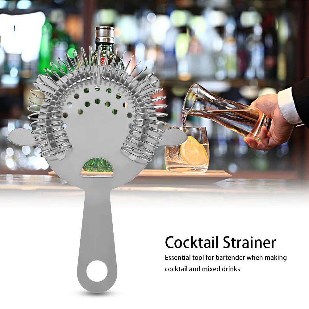 Cocktail Filter Drinks Strainer Stainless Steel Cocktail Drinks Drainer Filter Beverage Filtering Tool for Bar Restaurant Home HIP