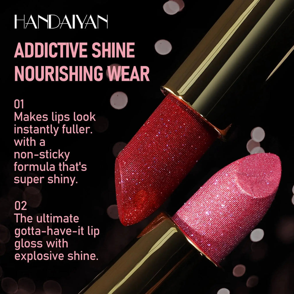 Handaiyan Glitter Diamond Lipstick – 8 Shades, Long Lasting Glitter Lipstick HIP