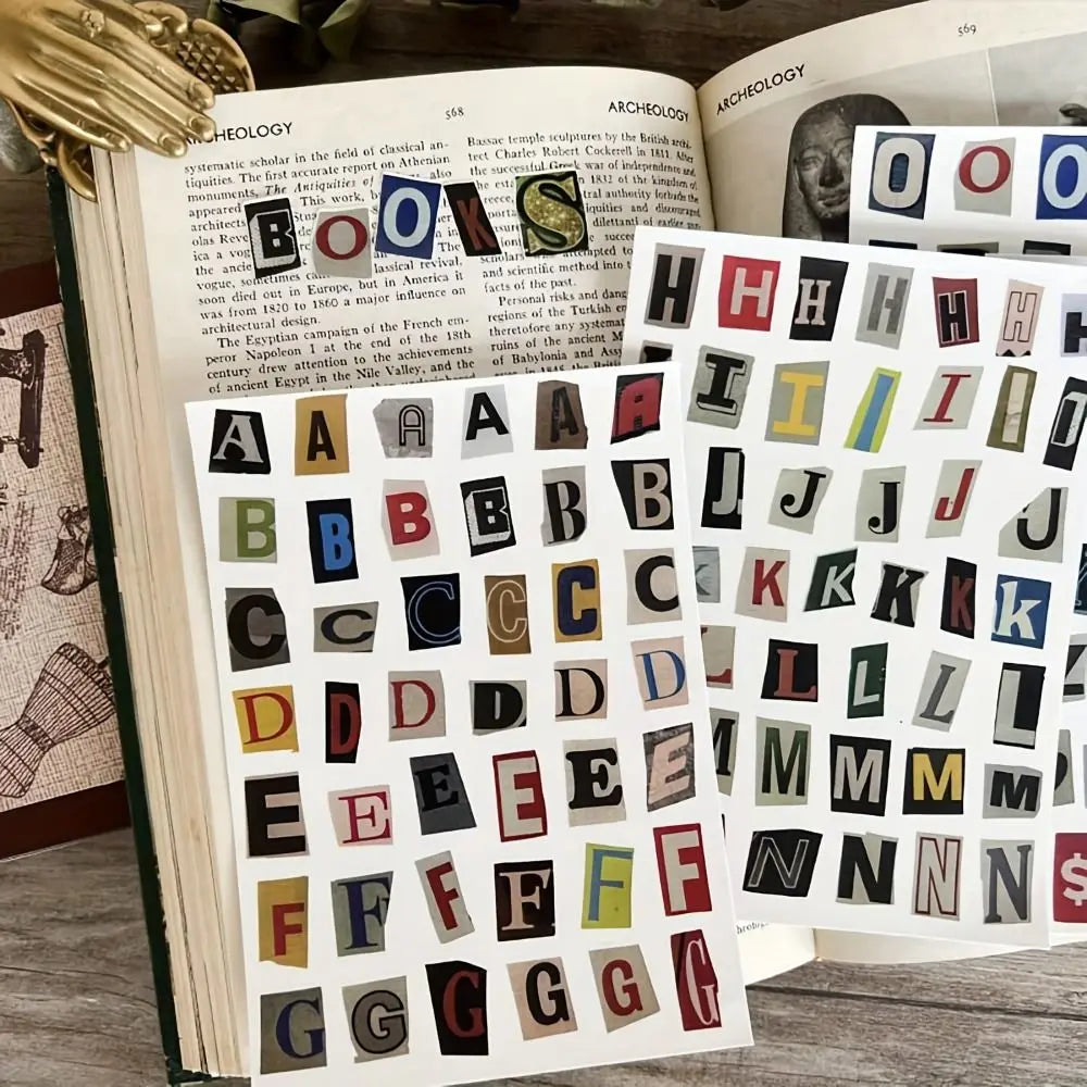 181pcs Alphabet & Number Stickers – Vintage Korea Ins Style Decorative Sticker Set HIP