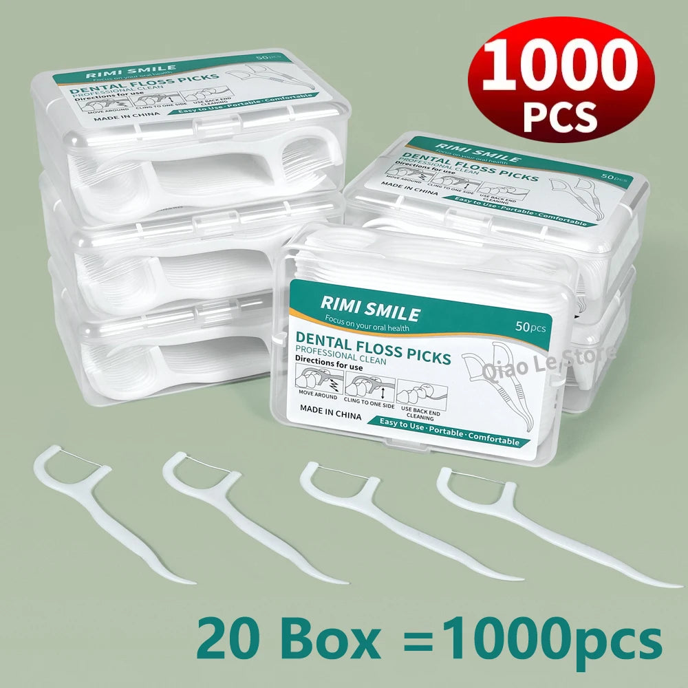 RUZOFO Disposable Dental Floss Picks – Portable Oral Care Dental Floss Picks HIP