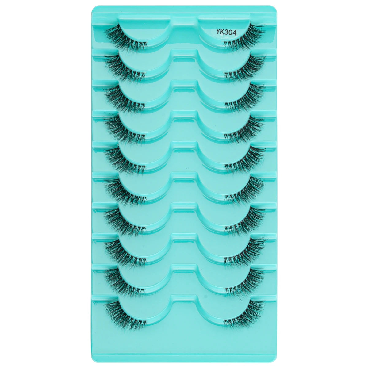 YSDO Fox Half Eye Lashes Soft Natural Faux Mink Eyelashes Fake Lashes Natural Look Short Wispy Clear Band Lash Makeup Multipack HIP 10pairs-YK304