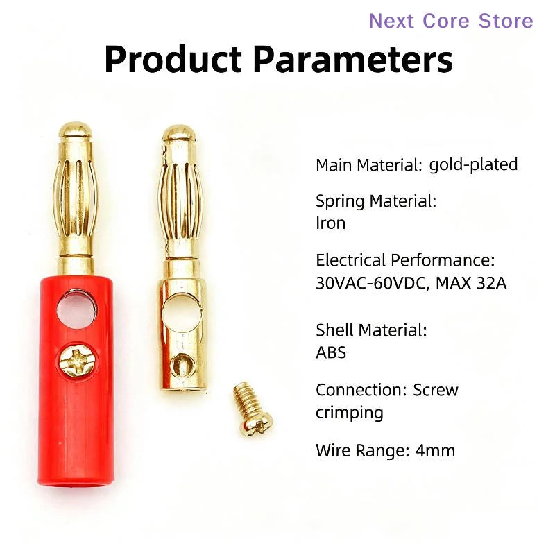 10-Piece 4mm Banana Plug Socket Terminal Set – Audio & DIY Electrical Connector Kit HIP