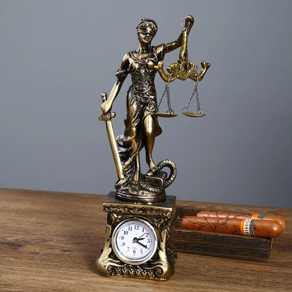 Goddess of Justice Resin Statue – Retro Copper Home Décor Decorative Figurine HIP 26-8.5-7cm