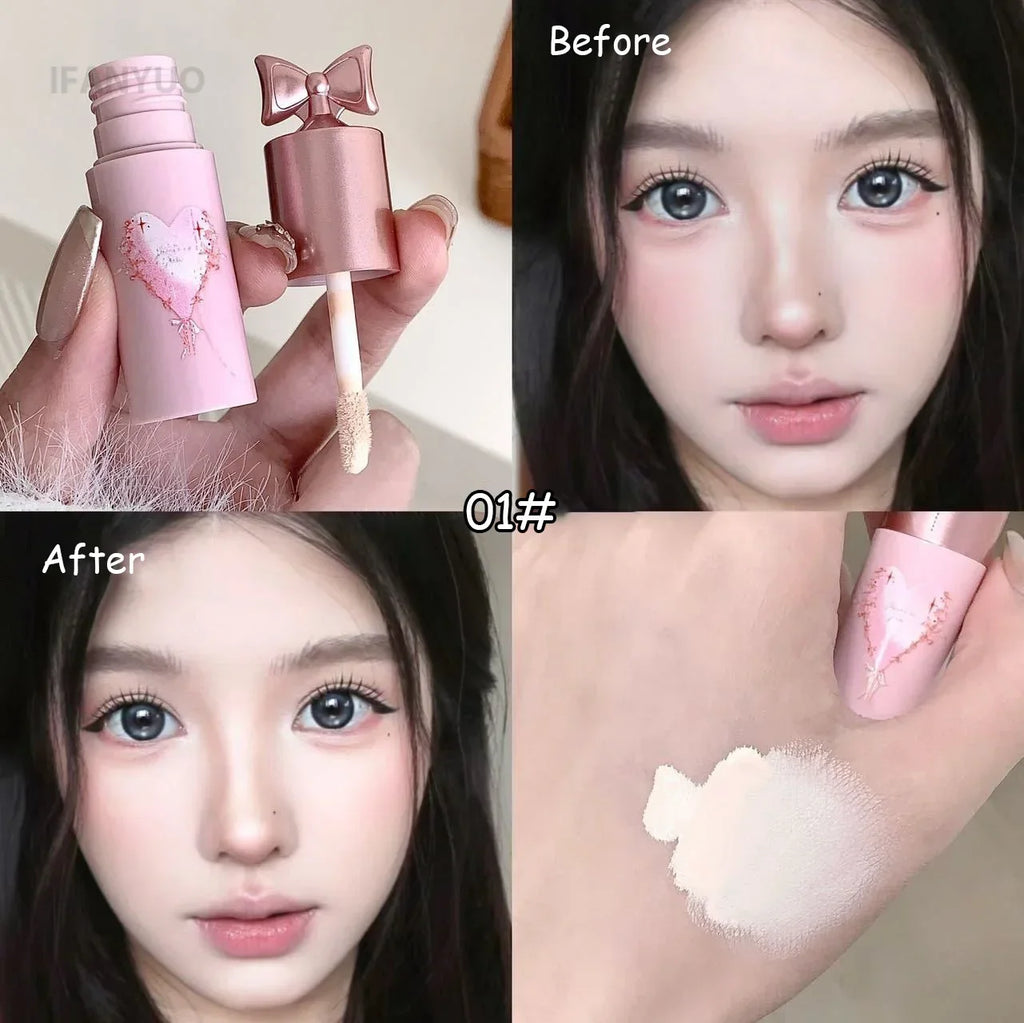 White Pink Liquid Brightening Concealer Matte Face Highlight Stick Cover Acne Spot Dark Circles Moisturizing Concealer Makeup HIP